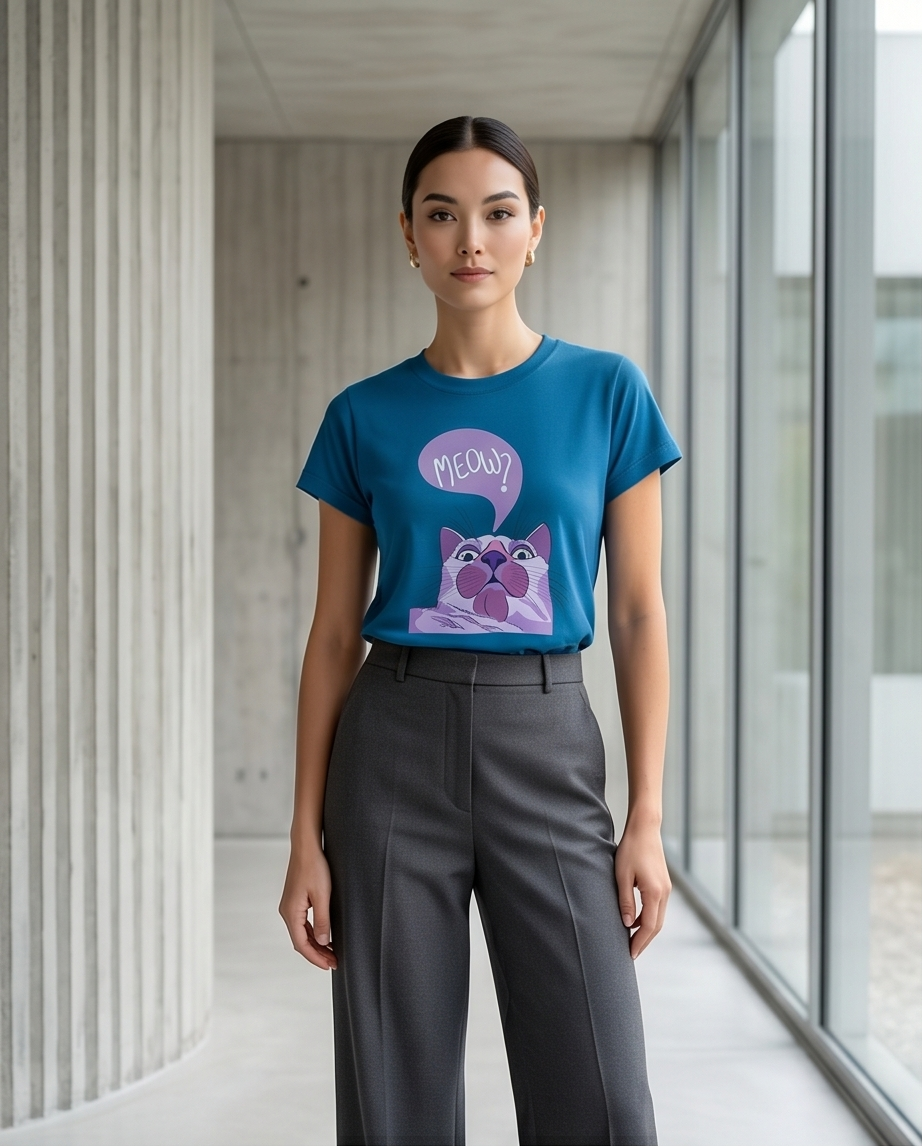 00569 Blusa Meow Turqueza