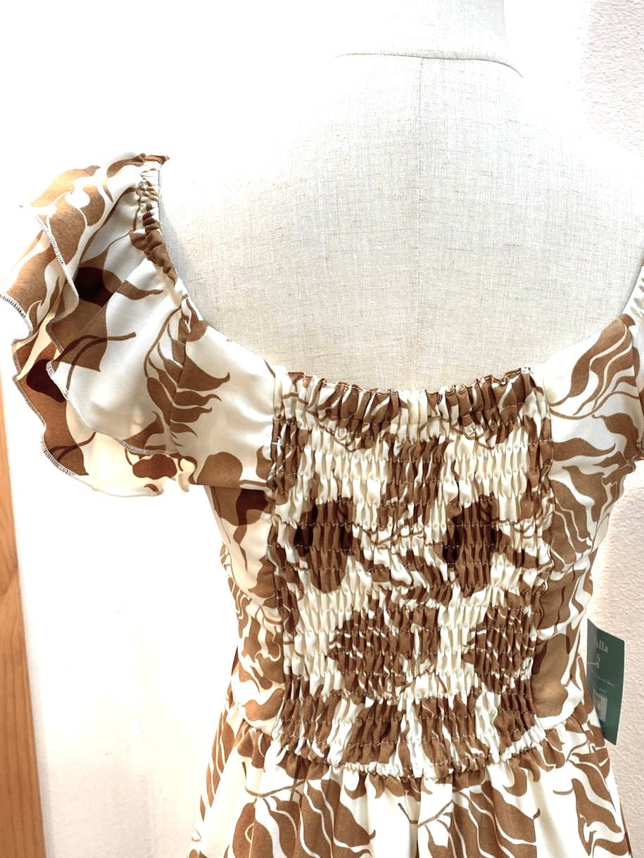 00509 MIDI Dress Alberta Detalles Caqui