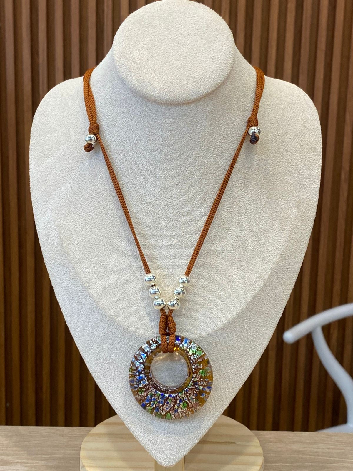 00308 Collar Murano Especial Redondo Café