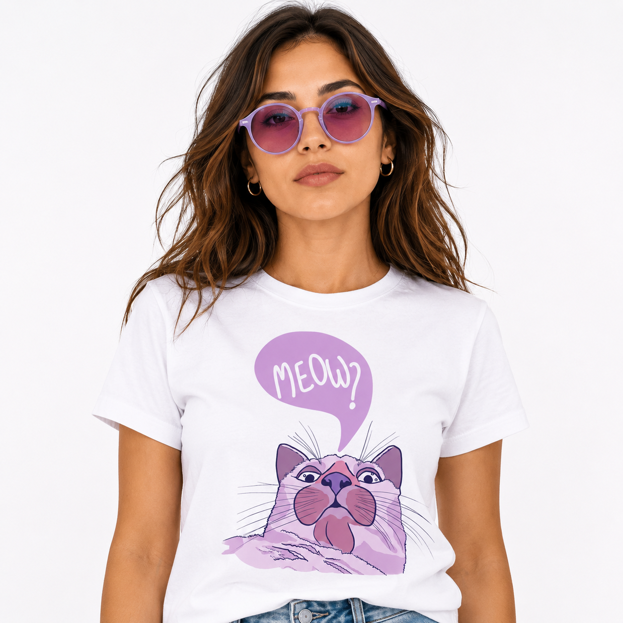 00556 Blusa Meow Blanca