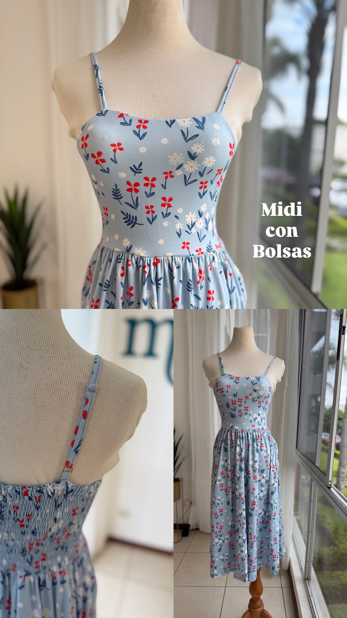 00800 Midi Vest Tirantes y Bolsas Laura