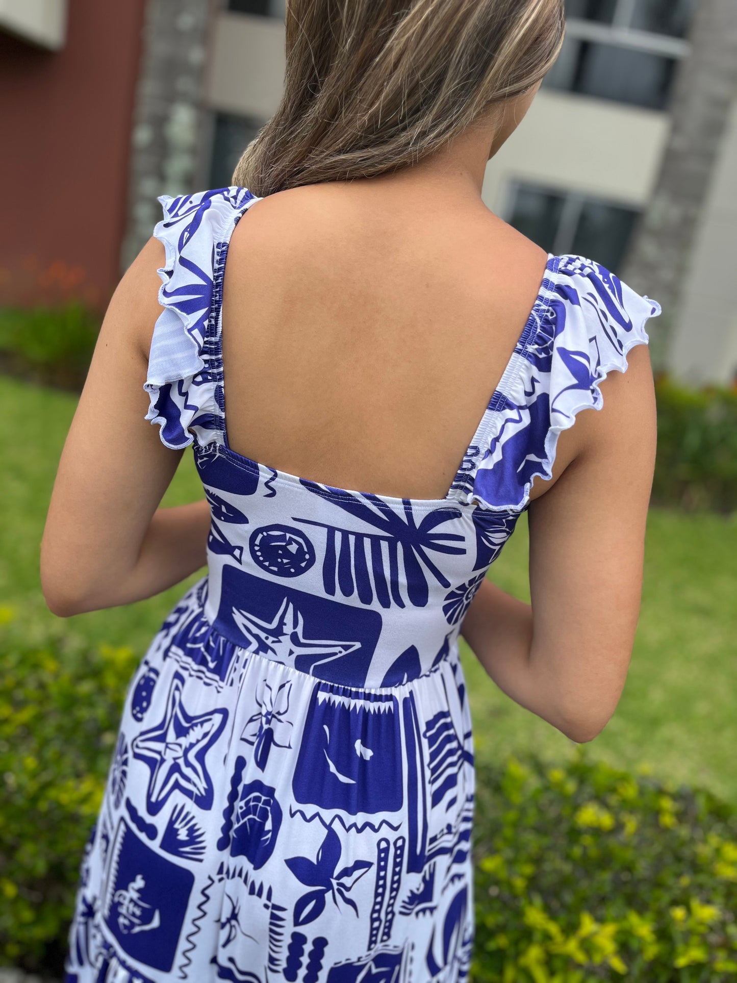 00106 Maxi Dress Mar Azul