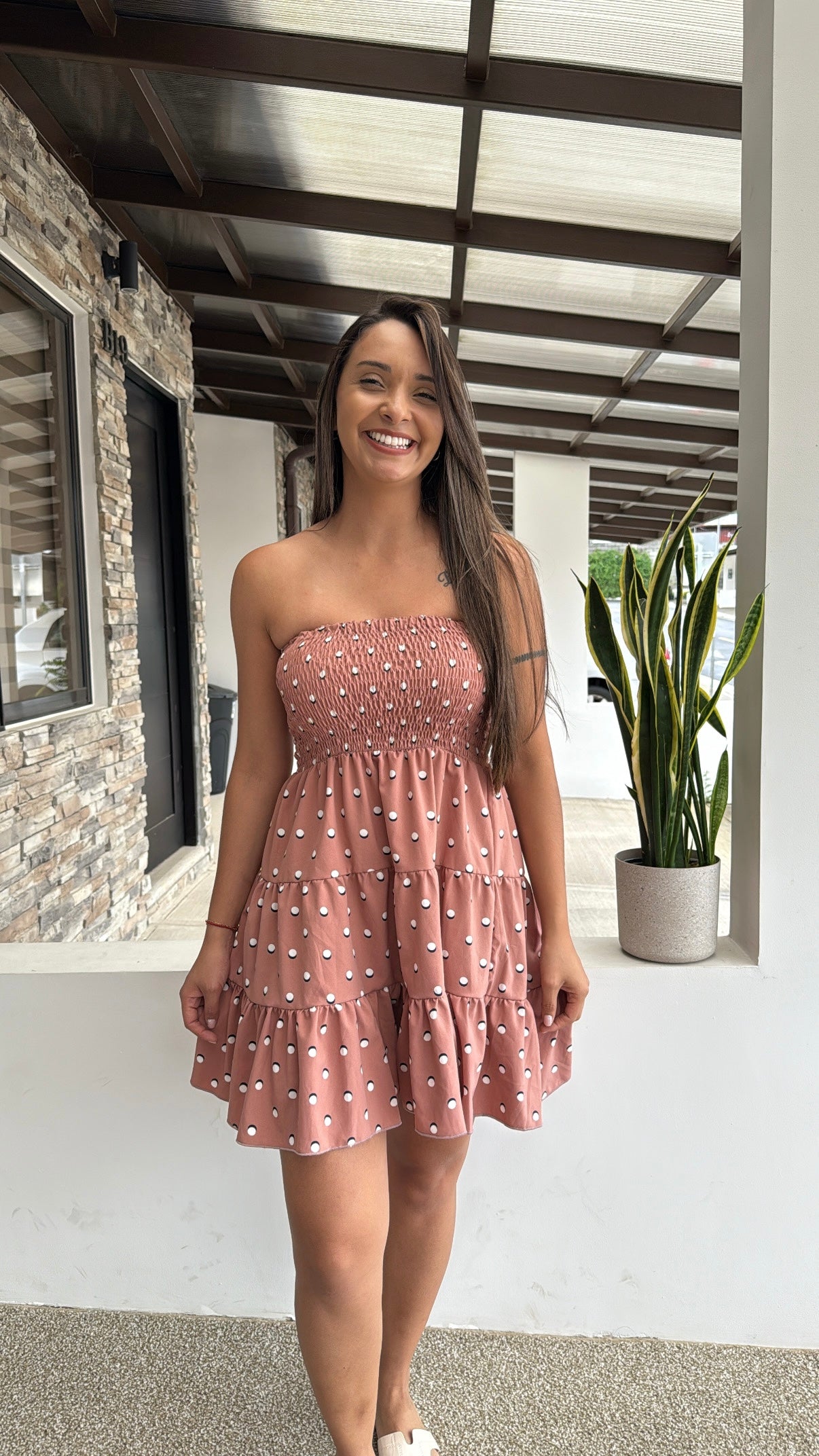 00818 Vestido/Falda Strapless Polka D