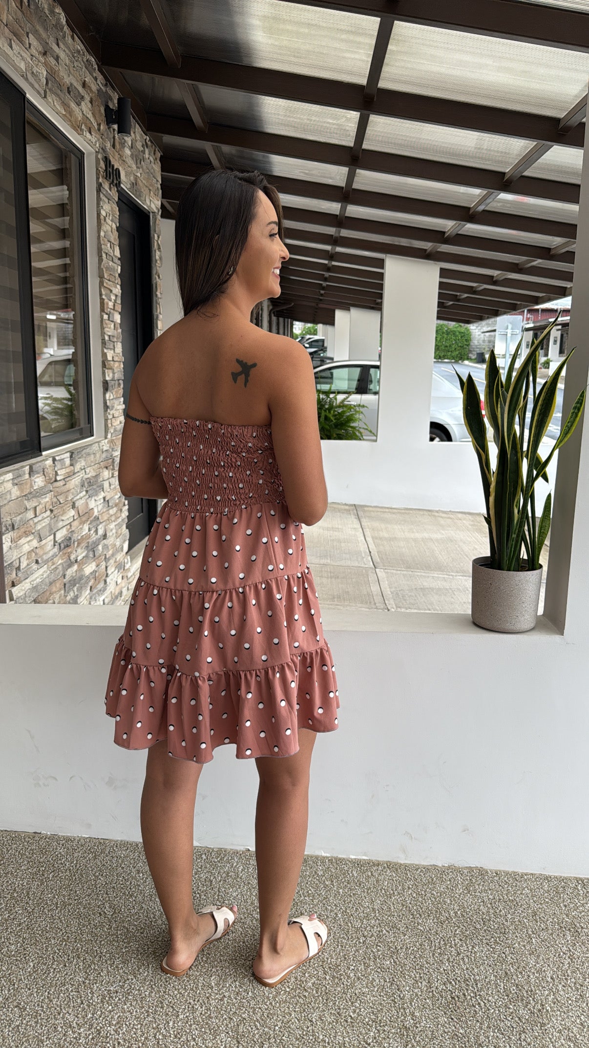 00818 Vestido/Falda Strapless Polka D