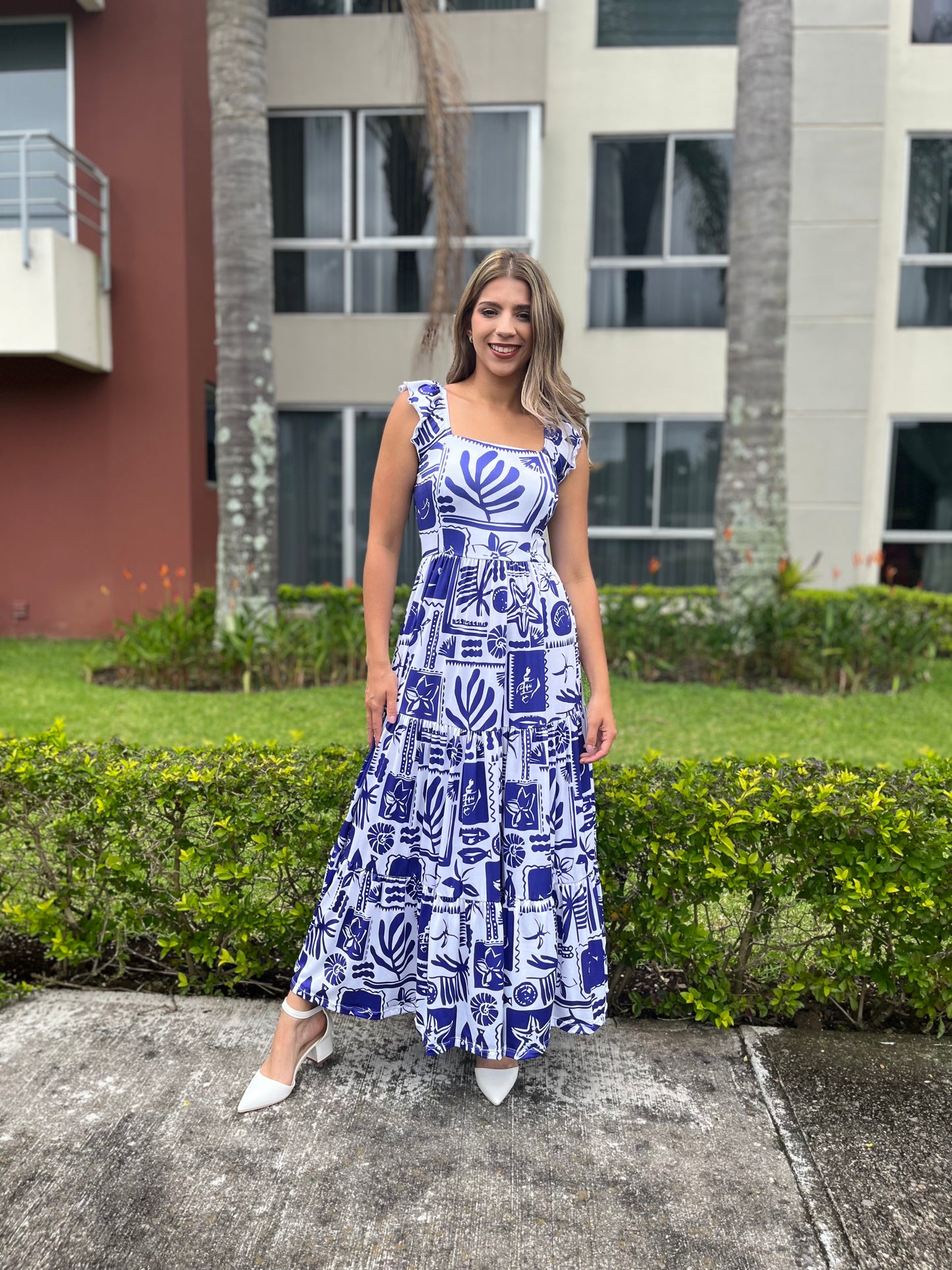 00106 Maxi Dress Mar Azul