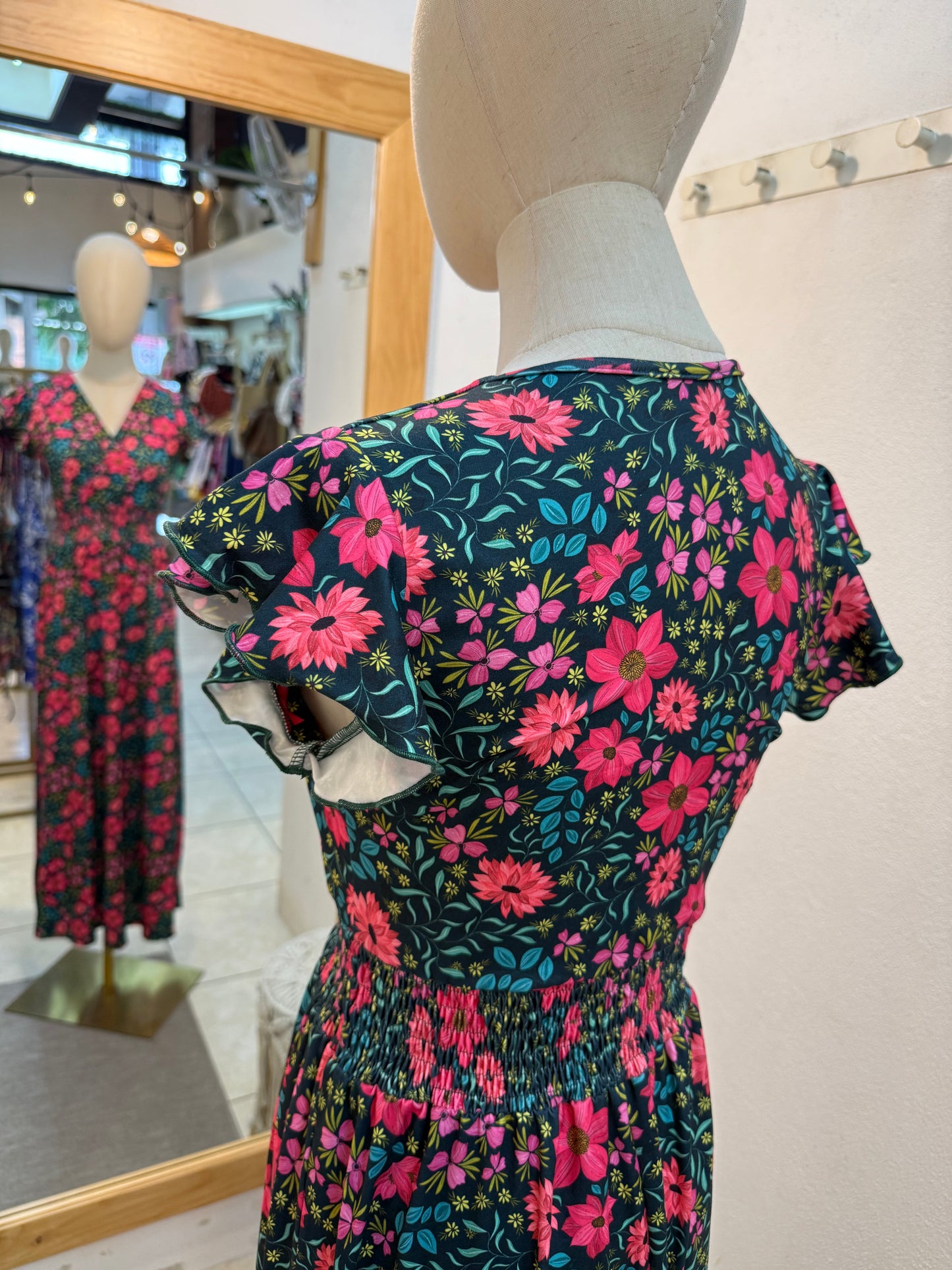00301 Maxi Megan Flores Fucsia/Turquesa