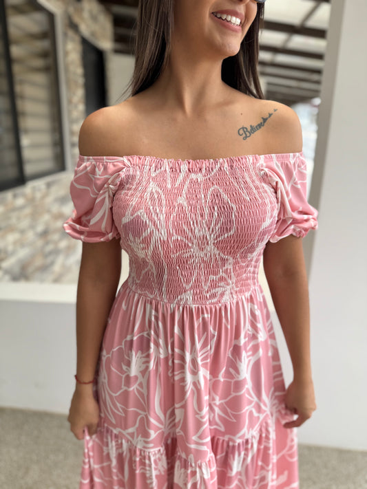 /336 Maxi Vestido Nela Rosado
