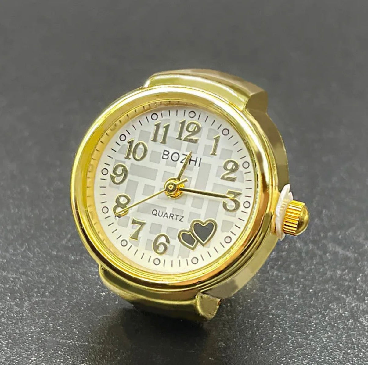 00176 Anillo Reloj Dorado Amor