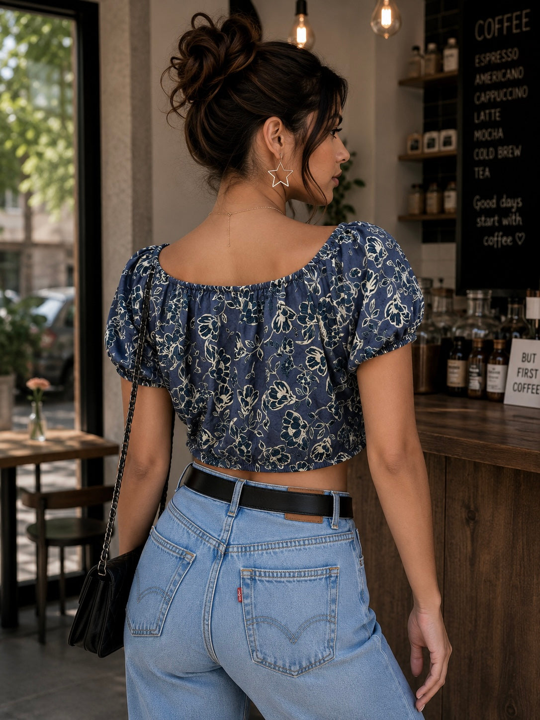 00718 Crop Top Monterrosa Azul Manchado