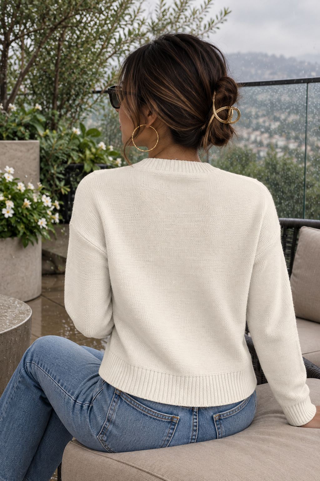 534 Abrigo Blanco H Luna ( One Size )