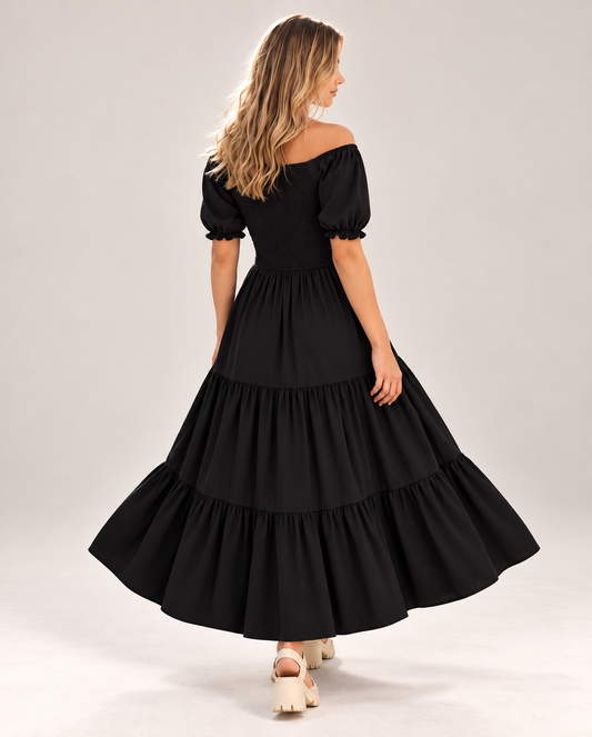 /336 Maxi Vestido Nela Negro