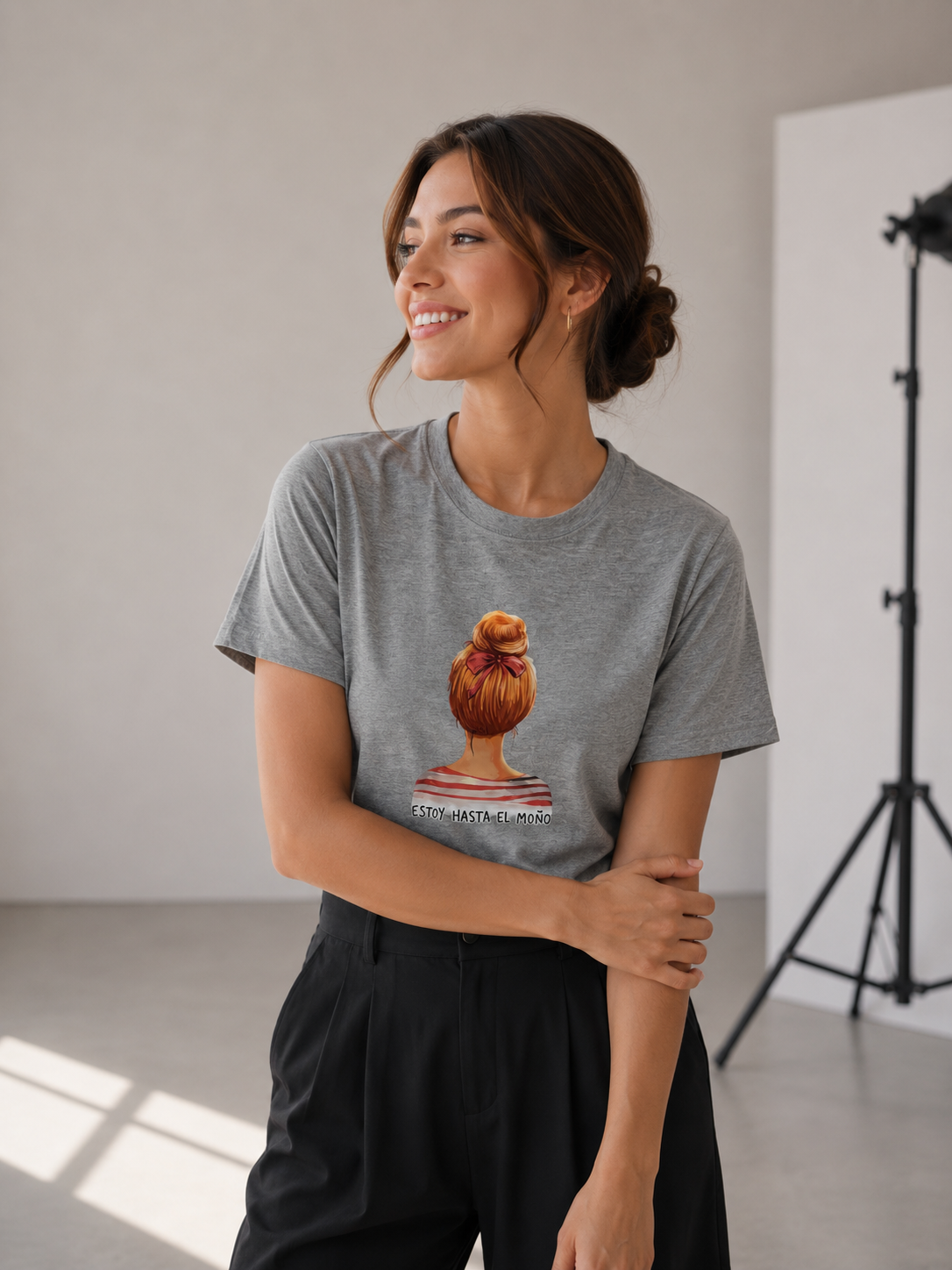 00580 Blusa Gris estoy hasta el moño