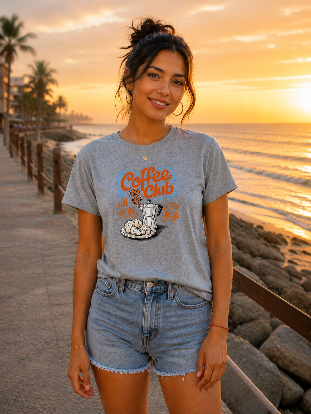 00557 Blusa Coffe Club Basica Gris