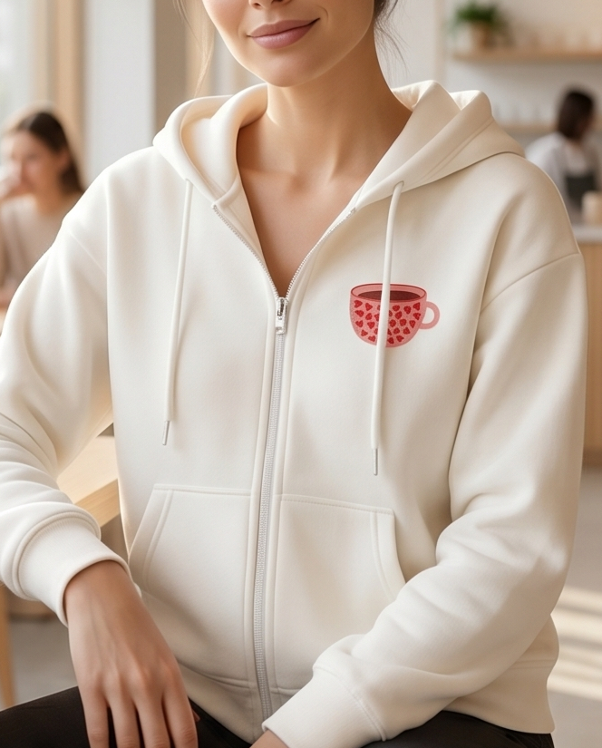 00579 Hoddie Cafecito Color Blanca