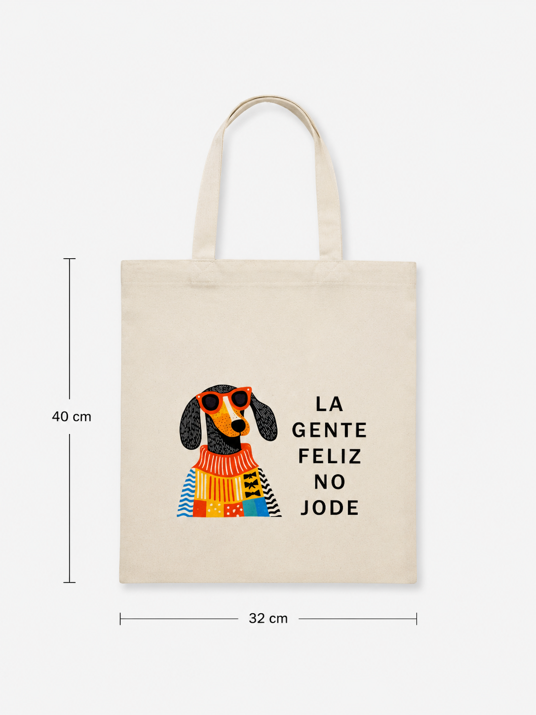 00927 Tote Bag La Gente Feliz ( tela gruesa )