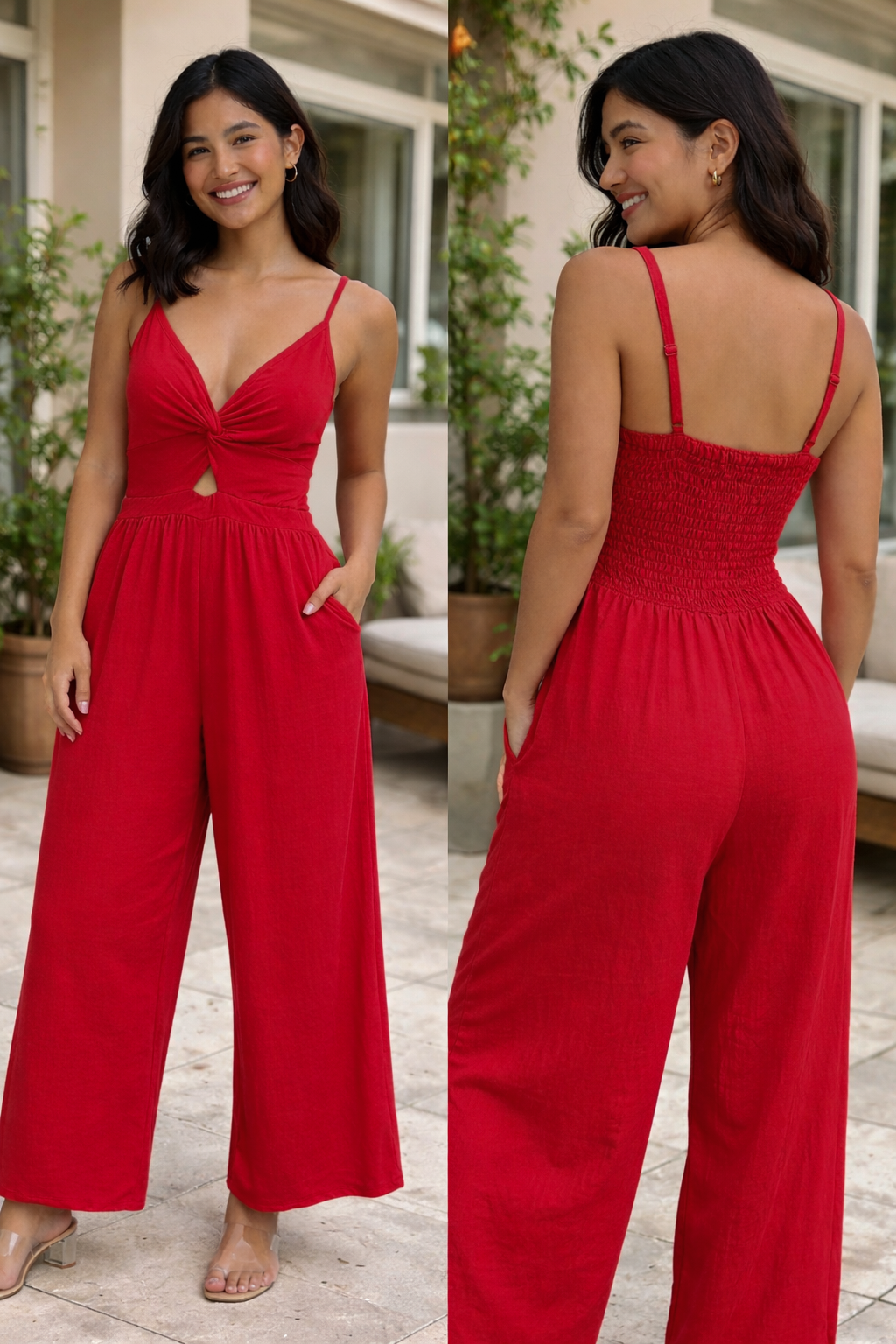 00872 Enterizo Largo Penny Color Rojo