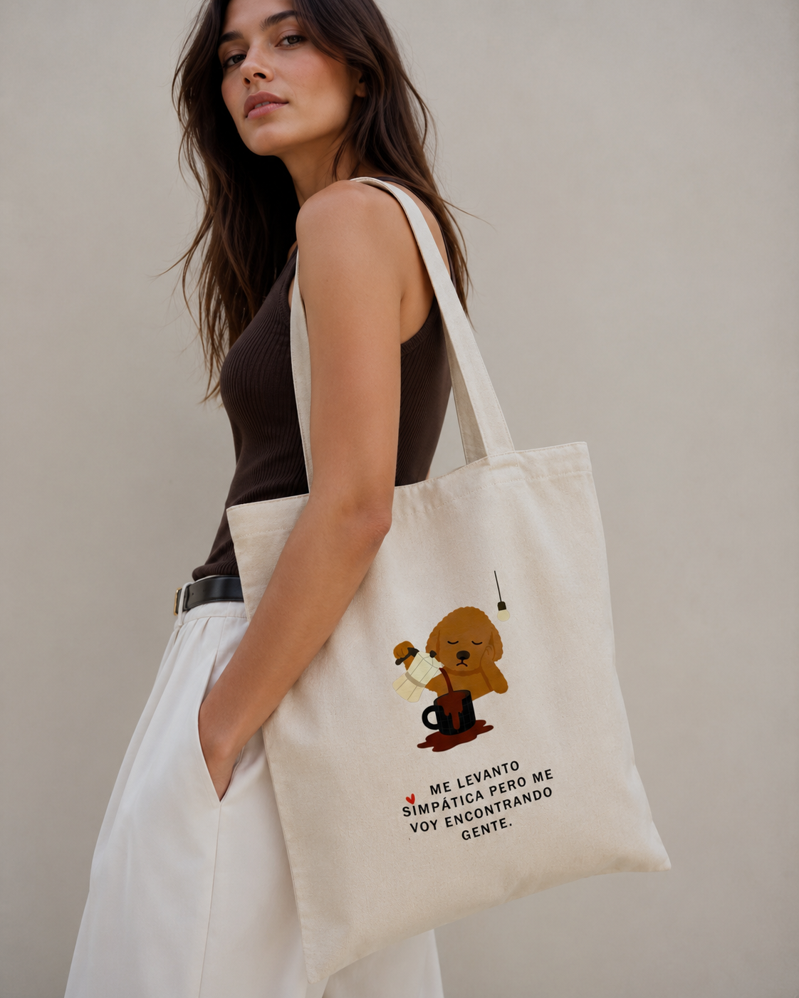 00924 Tote bag me levanto ( tela gruesa )