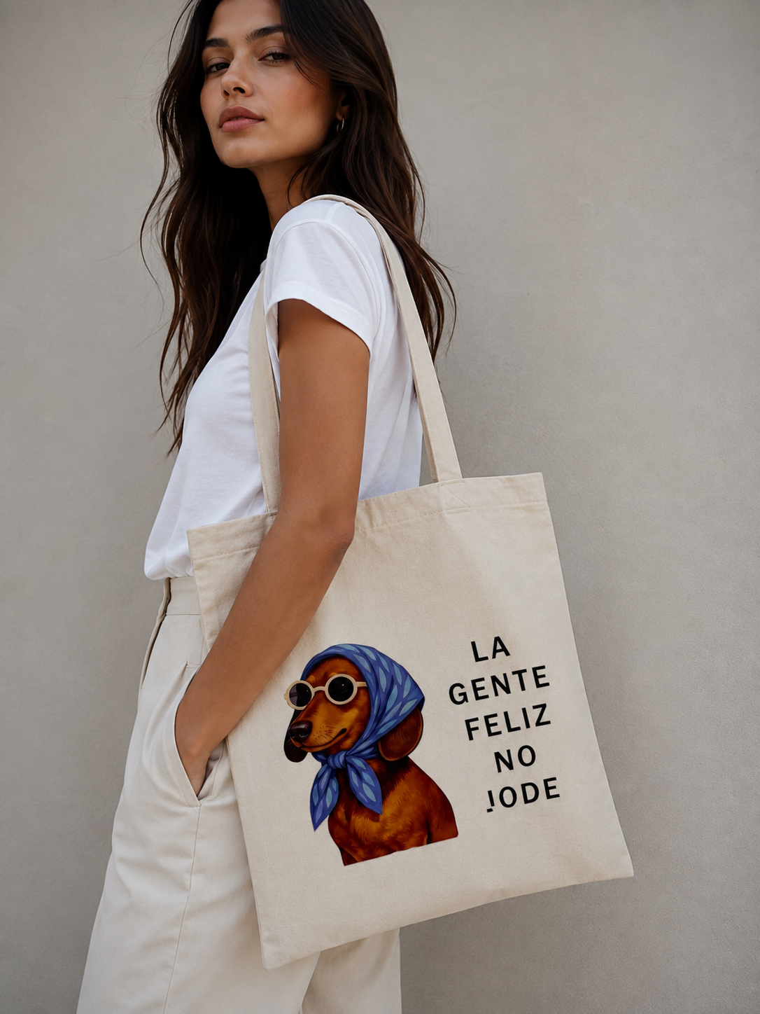 00924 Tote bag Milo la gente feliz ( tela gruesa )