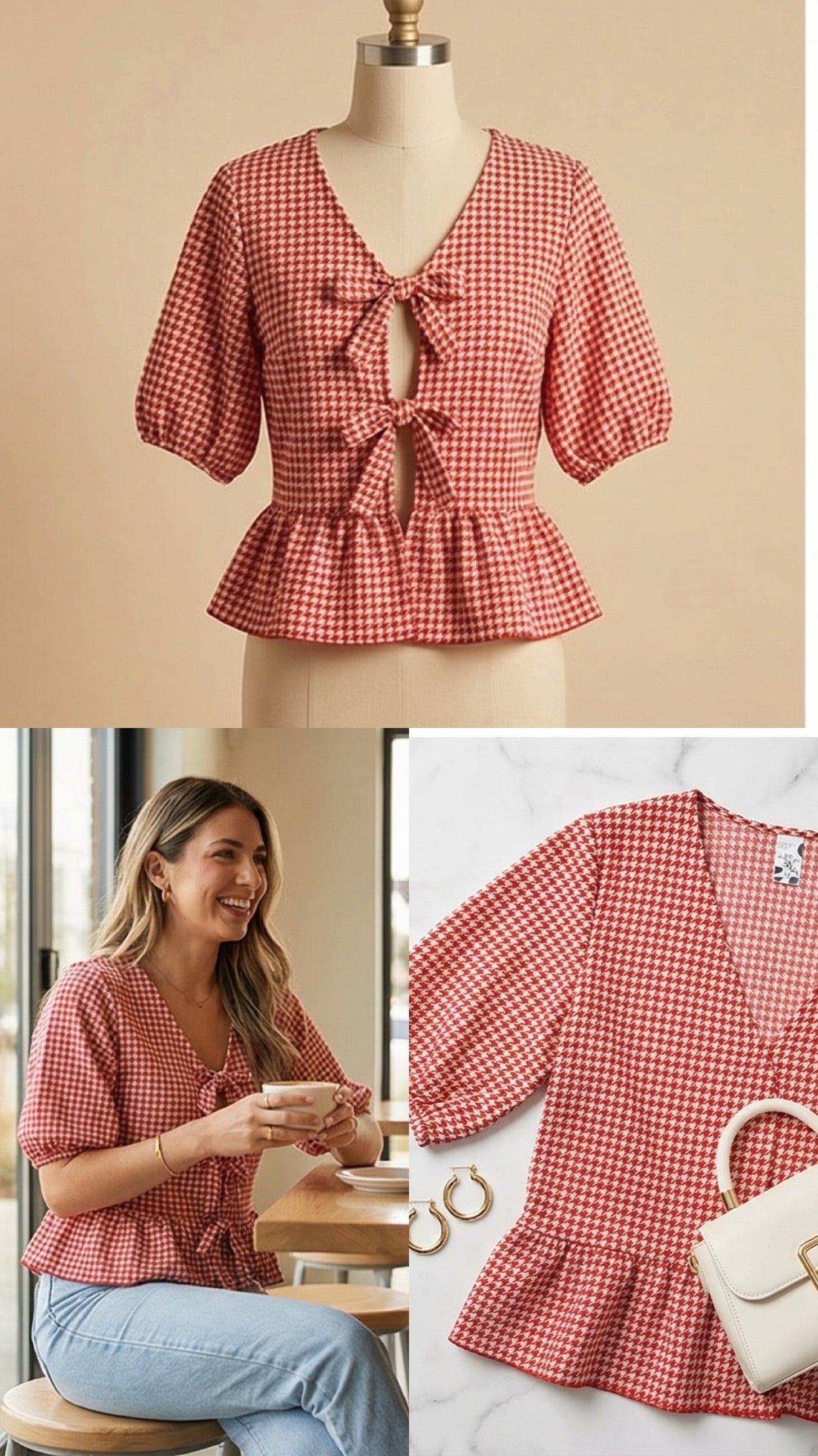 11 Blusa Lolita Roja Pata Gallo