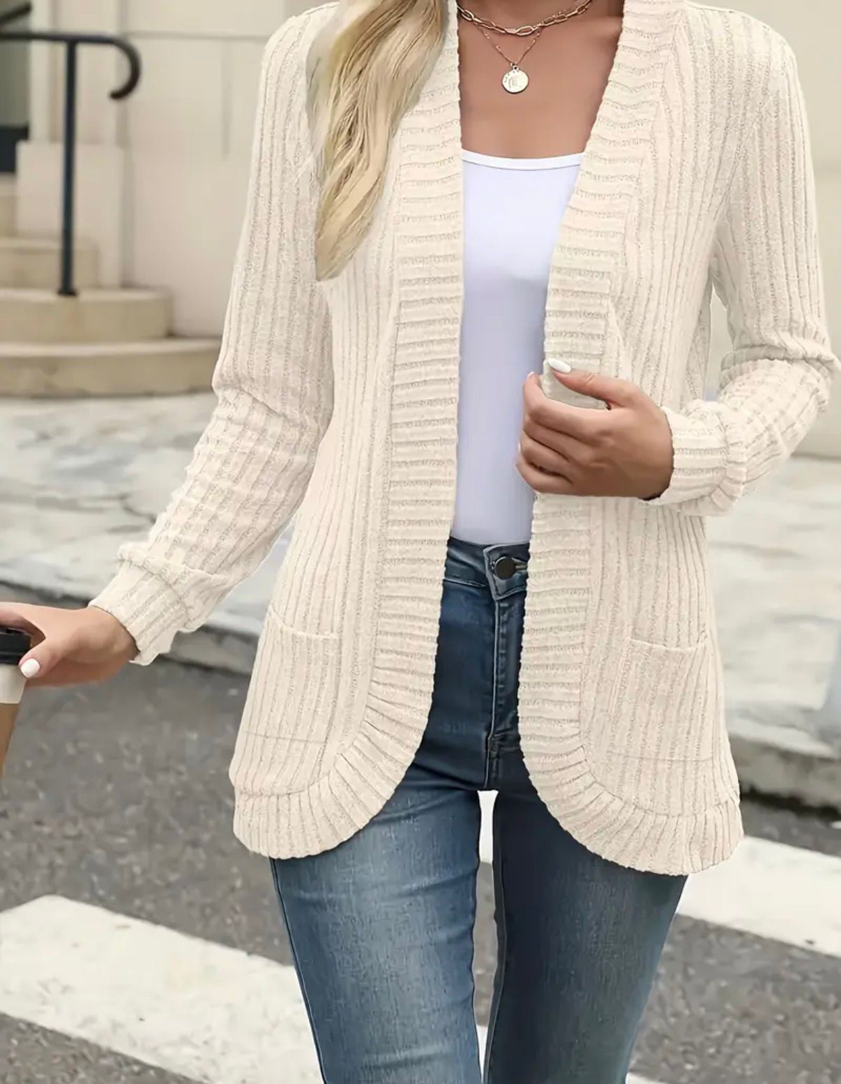 443 Cardigan Emily Beige ( one size )