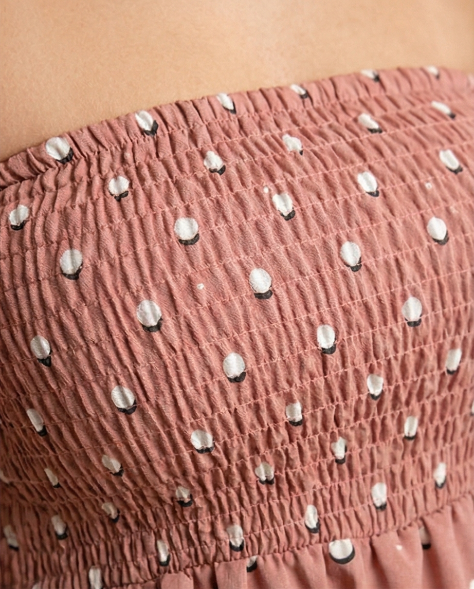 00818 Vestido Strapless Polka D
