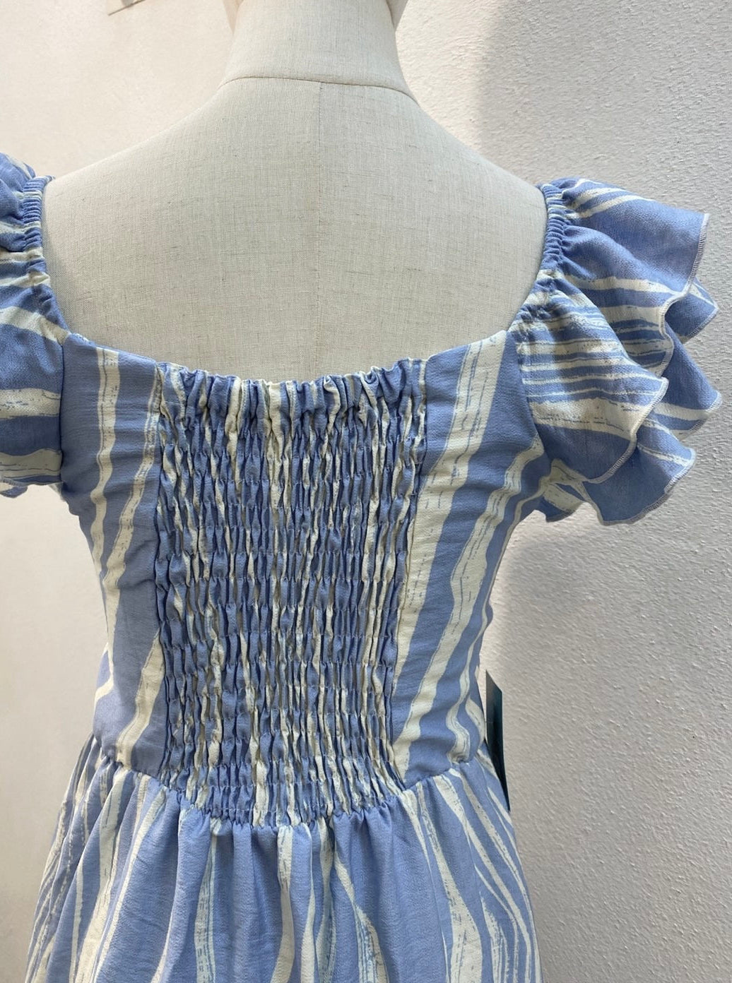 00509 MIDI Dress Alberta Rayas Celestes
