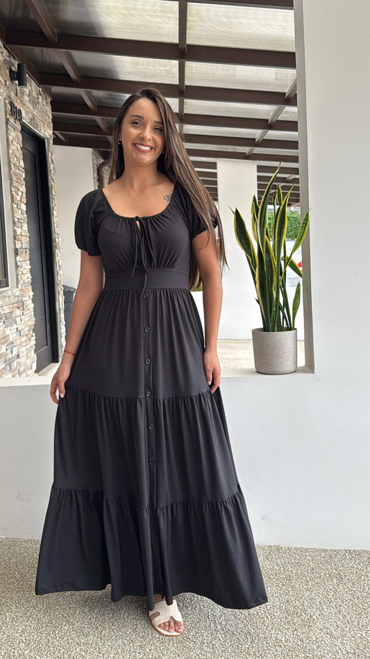 /336 Maxi Vestido Olivia Negro
