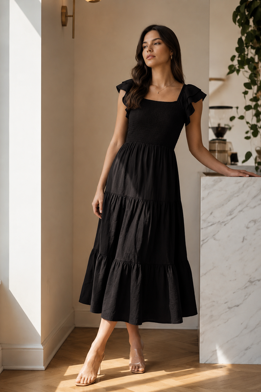 00510 MIDI Dress Alberta Negro