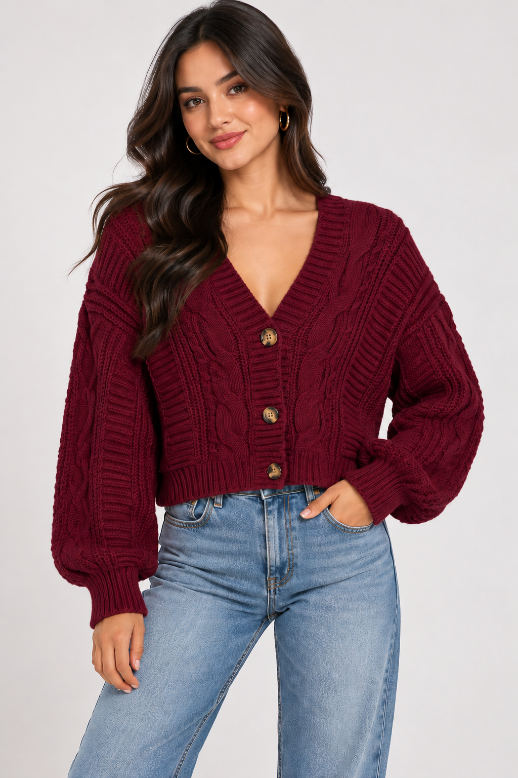 471  Abrigo Malia Vino  ( One Size )