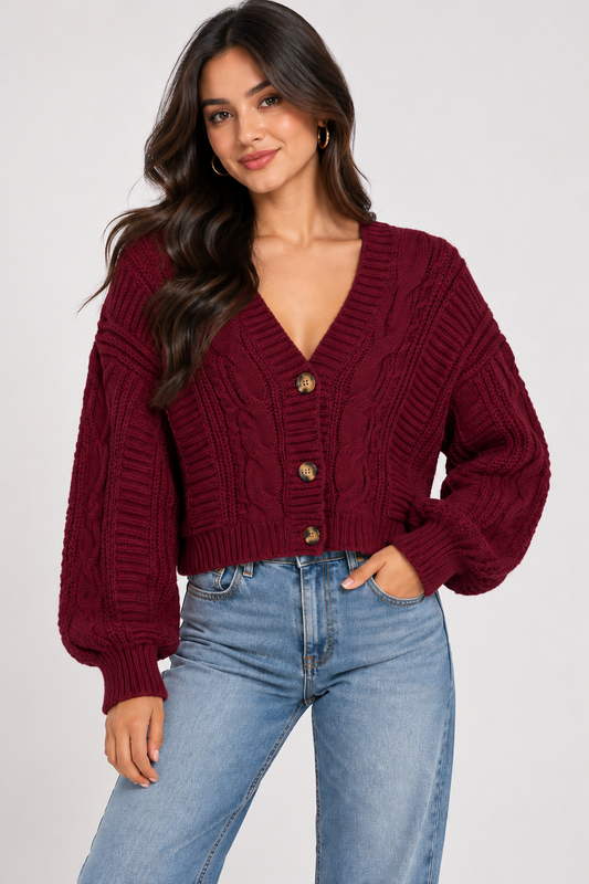 471  Abrigo Malia Vino  ( One Size )