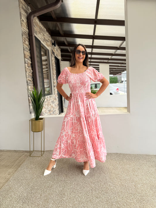 /336 Maxi Vestido Nela Rosado