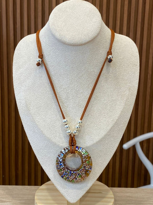 00308 Collar Murano Especial Redondo Café