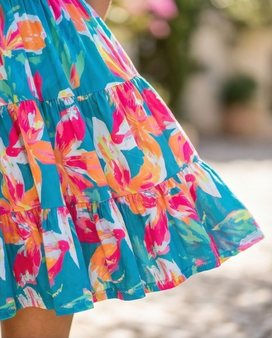 00849 Vestido Gabrielle Full Color Flower