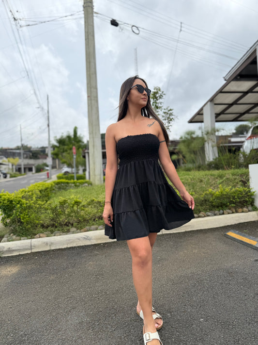 00818 Vestido/Falda Strapless Negro