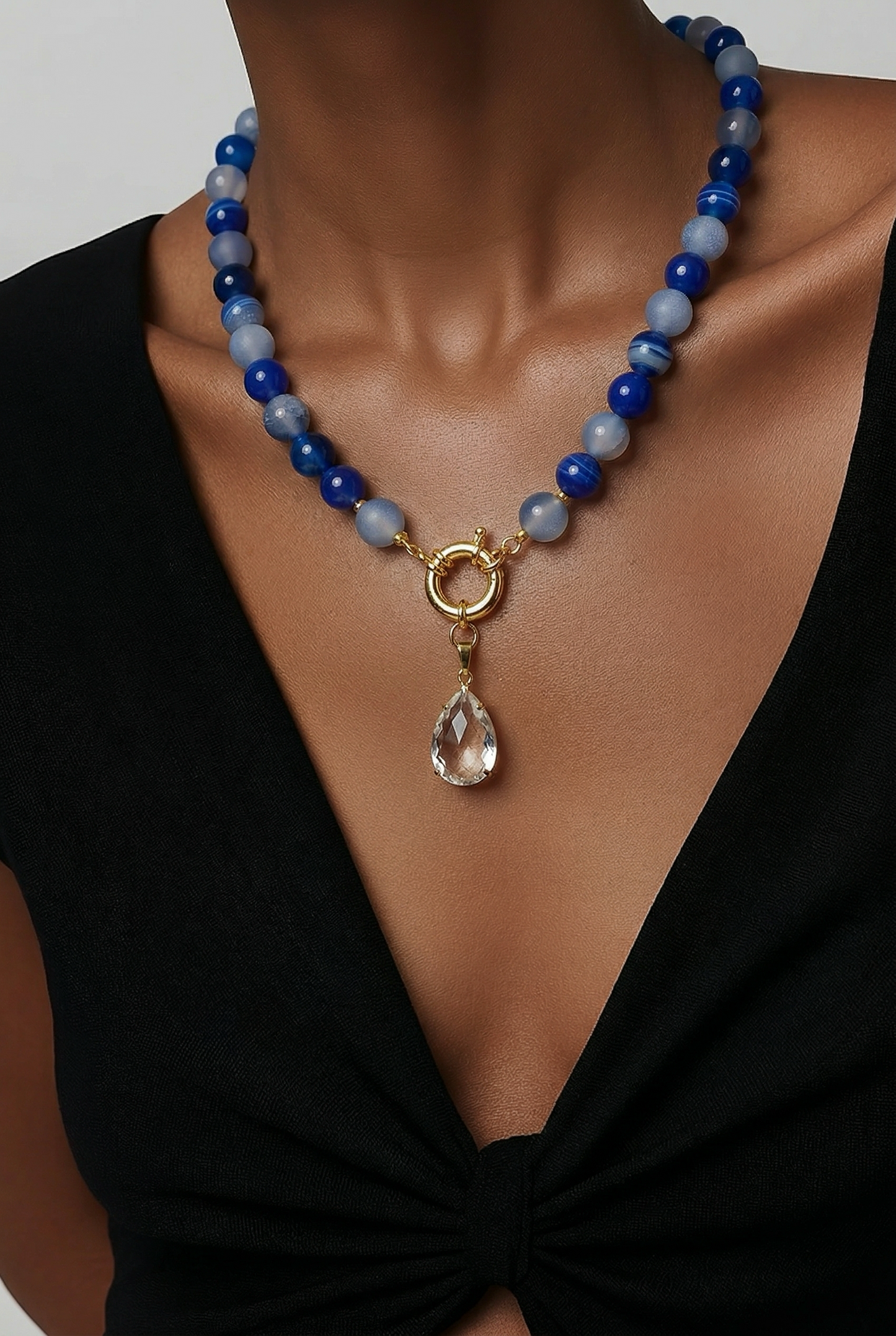 00075 Collar vidrio y acero