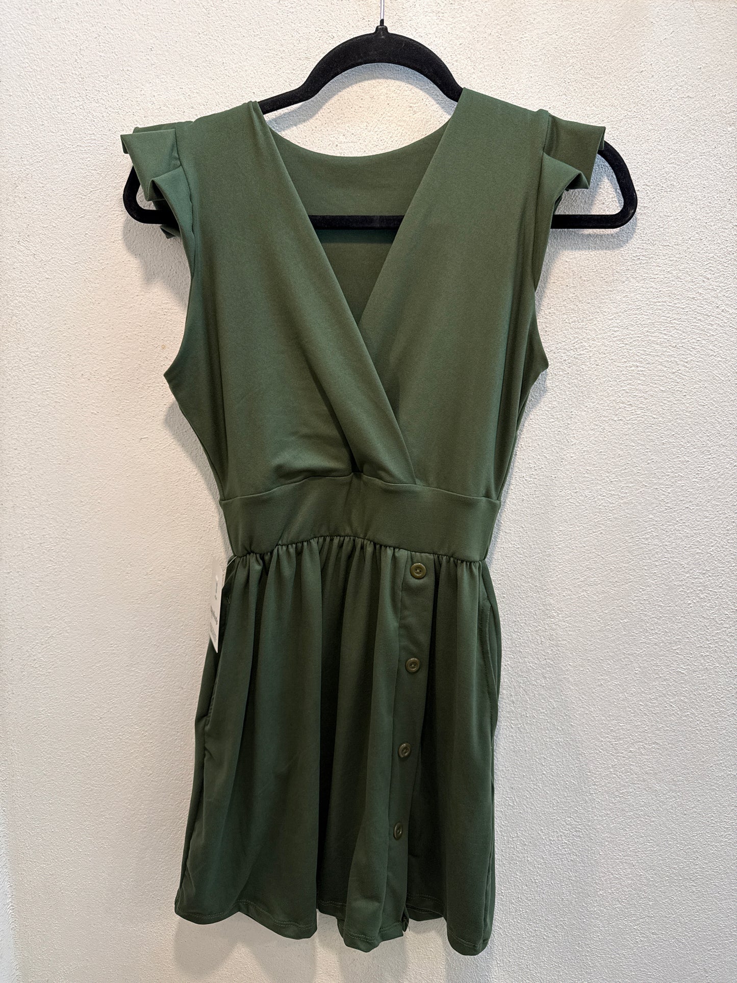 00845 Vestido Julie con Bolsas Verde Musgo
