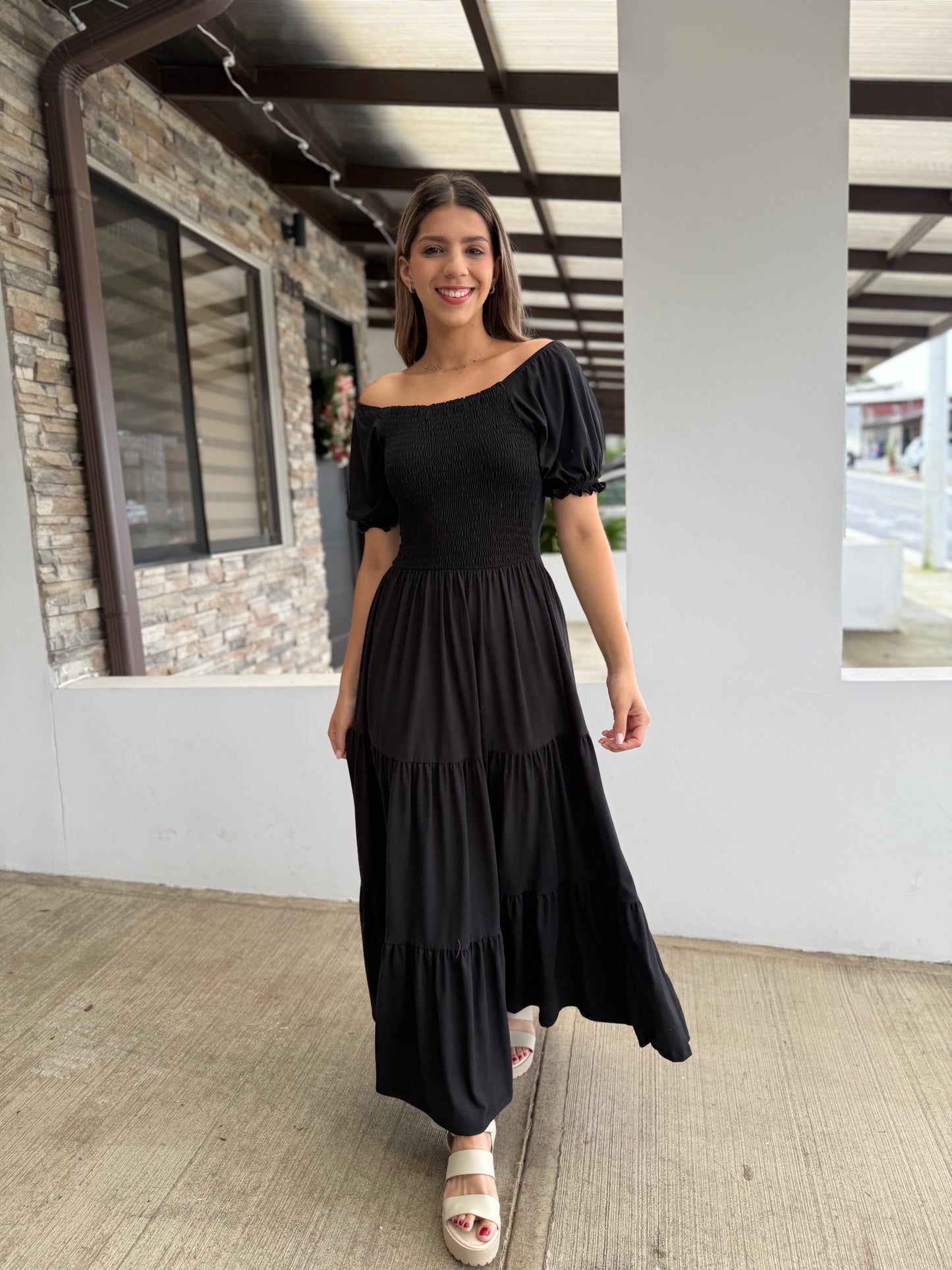 /336 Maxi Vestido Nela Negro