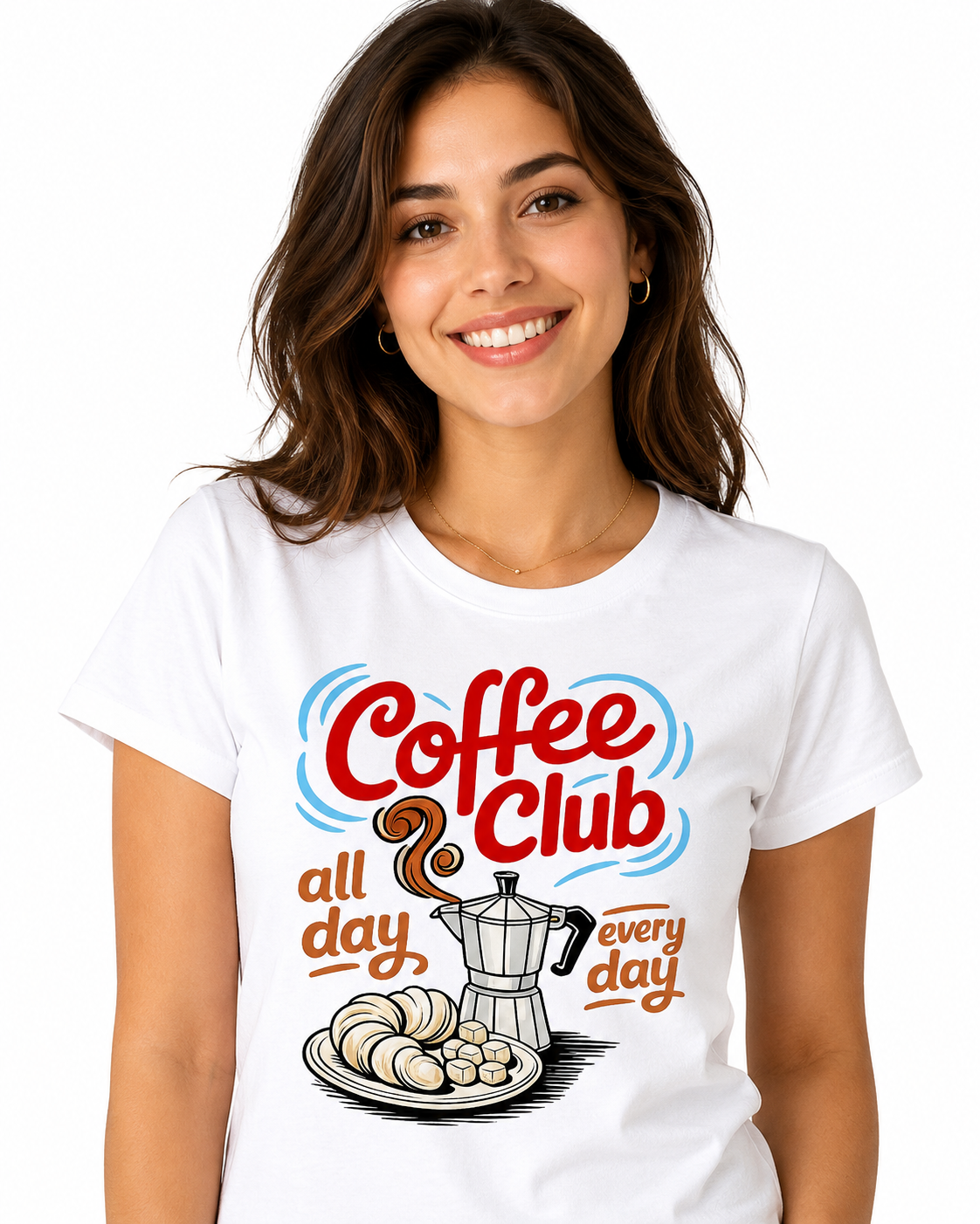 00557 Blusa Coffe Club Basica Blanca