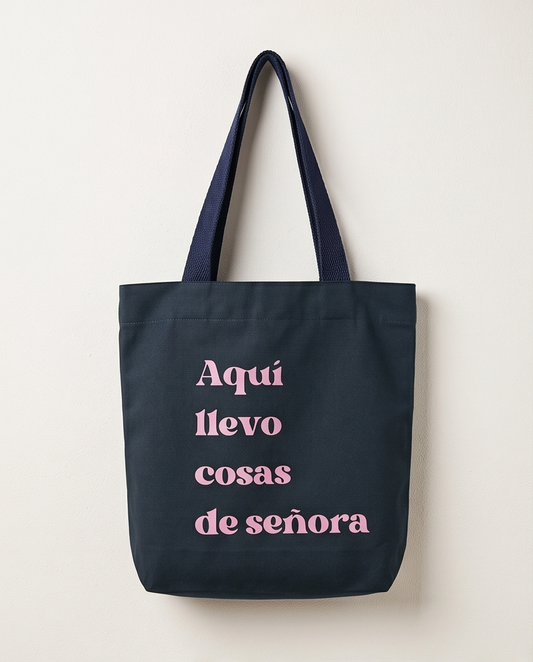 00602 Bolso HD Aquí Llevo Cosas de Señora ( azul )