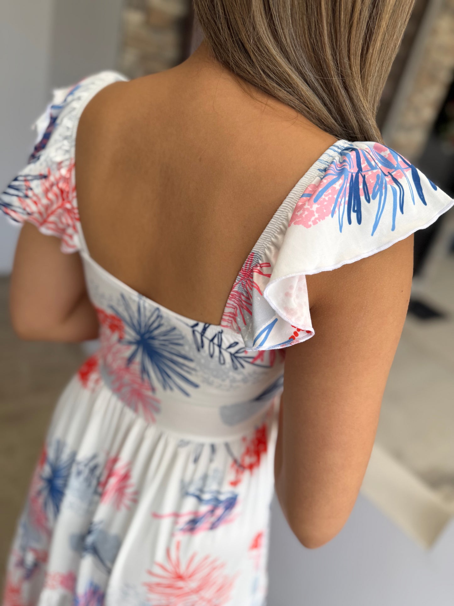 0038 Maxi Dress Eva Floral Blanco