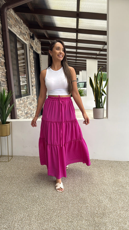 00752 Maxi Falda Violeta