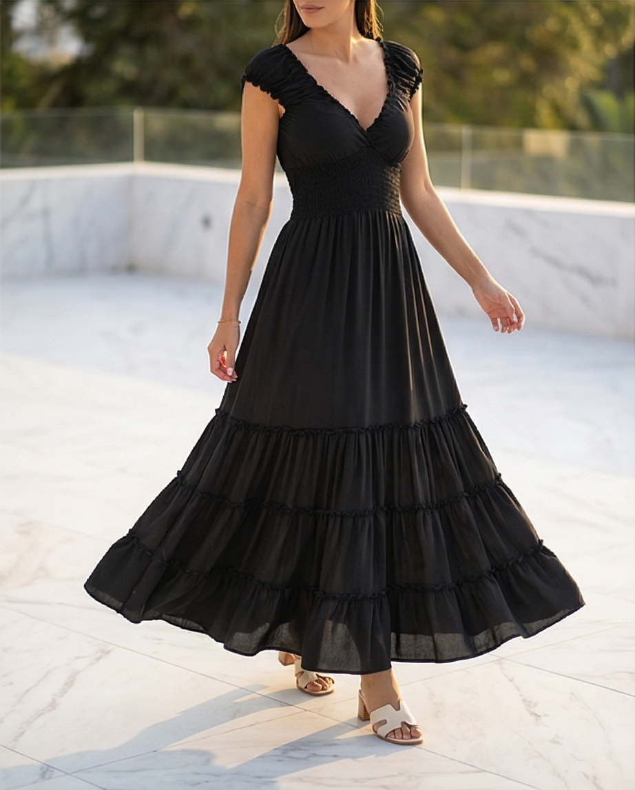 0039 Maxi Dress Sta Tere Negro
