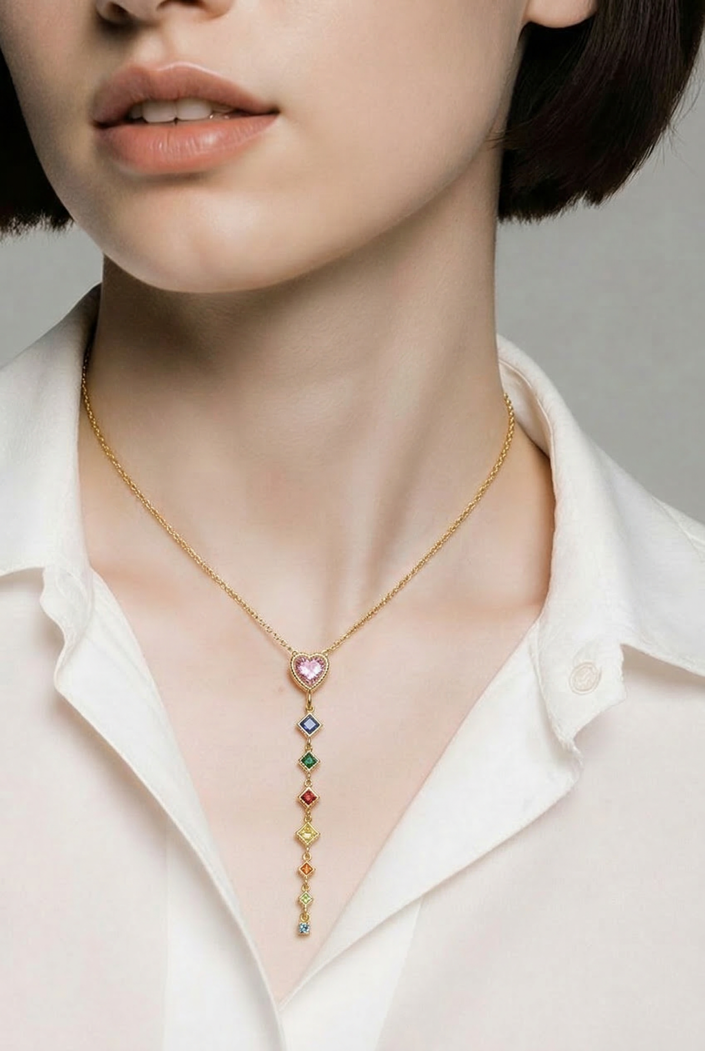 00122 Collar acero y cristales