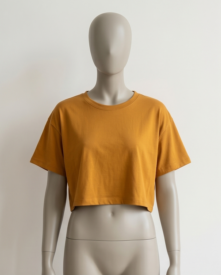 00585 Crop Top Angeline Amarillo Ocre