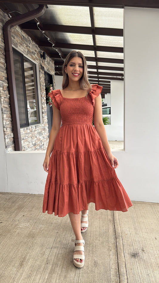 00510 MIDI Dress Alberta Terracota