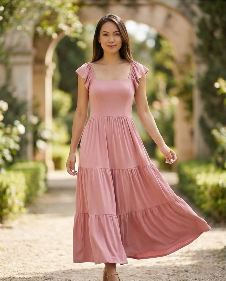 0038 Maxi Dress  Eva color rosa