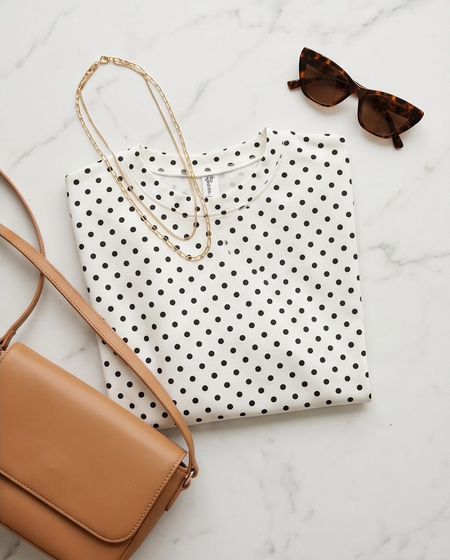 00100 Blusa Mindi Polka Blanca