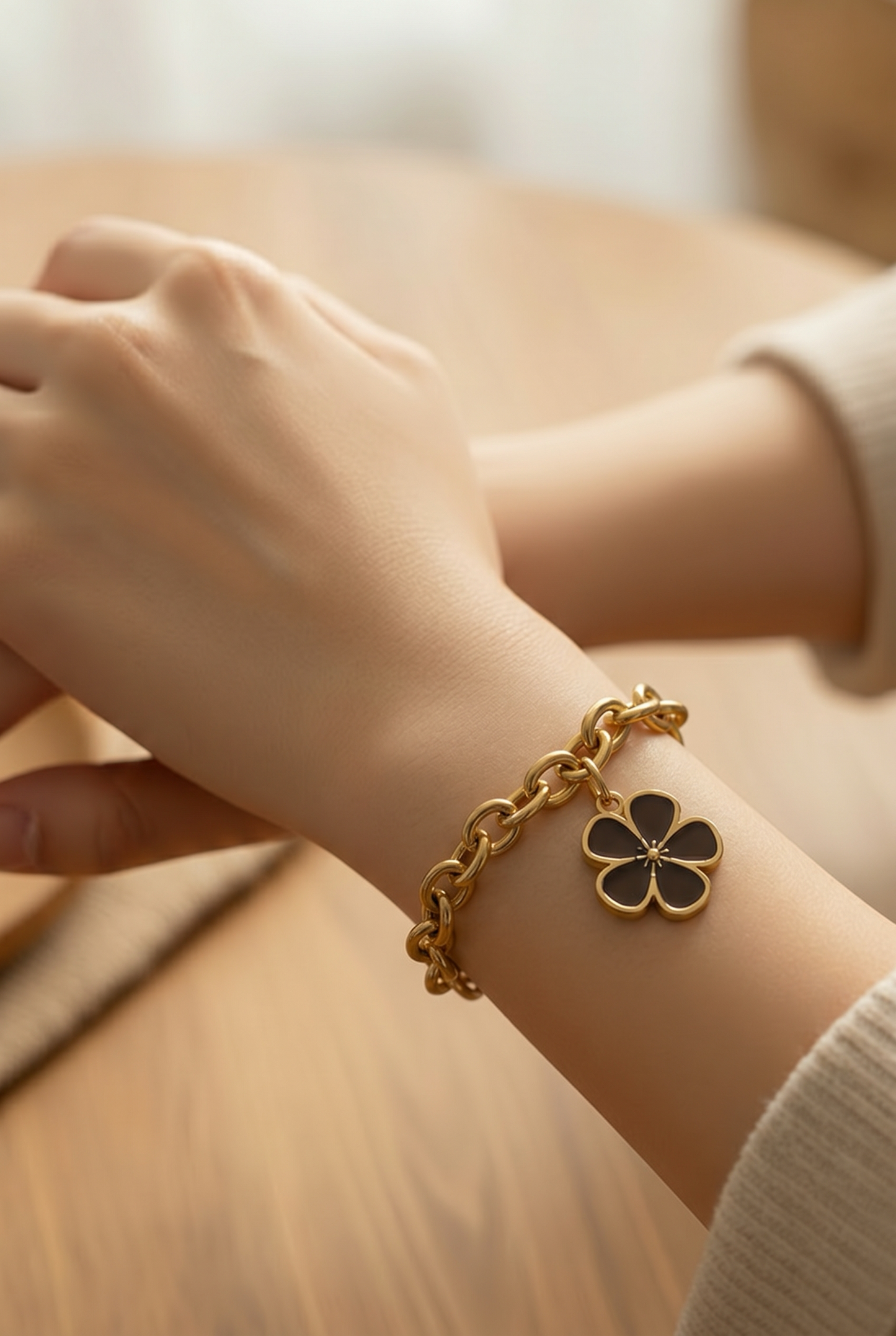 00328 Pulsera Acero Flor