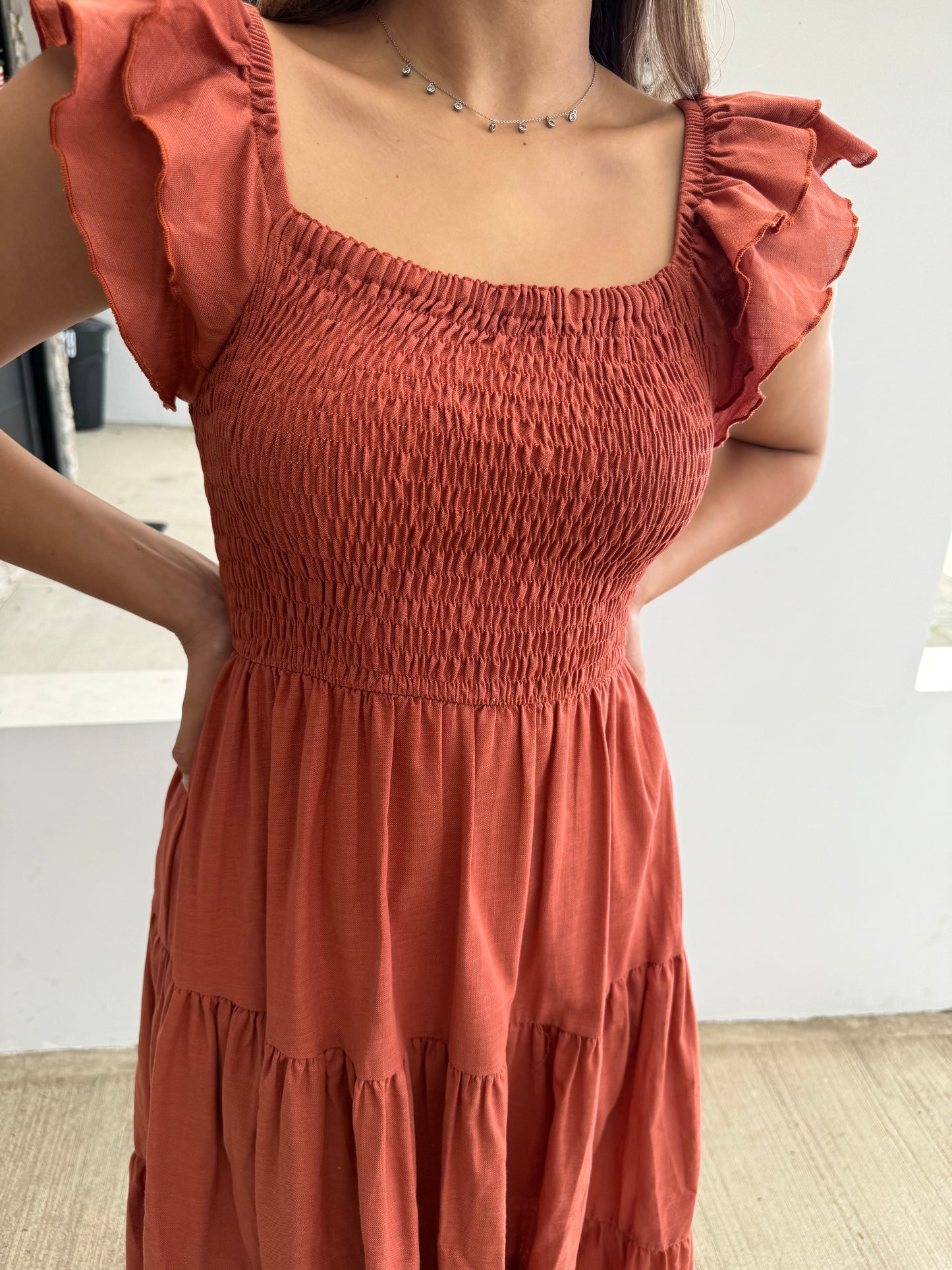 00510 MIDI Dress Alberta Terracota