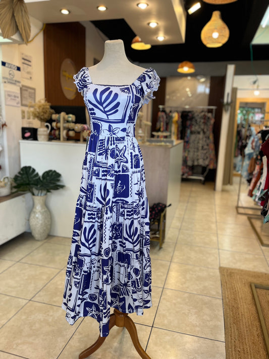 00106 Maxi Dress Mar Azul
